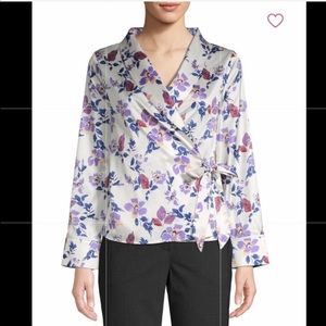 Anthropologie Lea & Viola Ivory Floral Print top